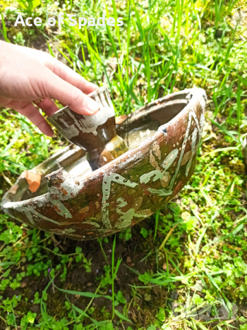 Голям Античен Стар Османски Турски Керамичен Свещник Печка  , снимка 3 - Антикварни и старинни предмети - 36309901