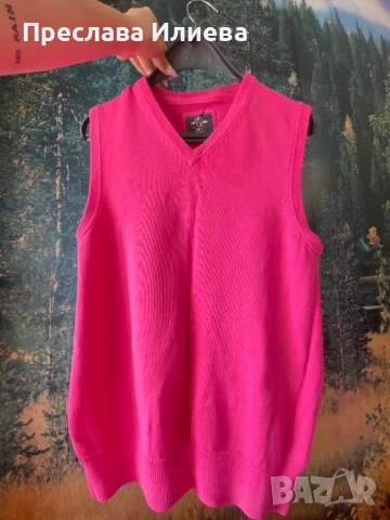 H&M ЯркоРозов Елек без ръкави , снимка 1