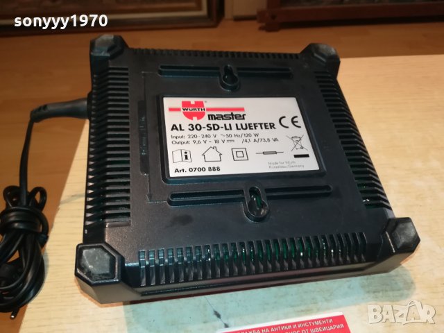 WURTH MASTER AL 30-SD-LI LI-ION+NICD+NIMH CHARGER 0610211203, снимка 9 - Винтоверти - 34367484