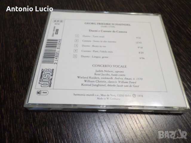 Handel - Duetti e cantate, снимка 2 - CD дискове - 37791348