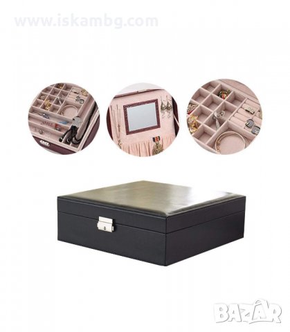 ЛУКСОЗНА КУТИЯ ЗА БИЖУТА С ОГЛЕДАЛО И МНОГО ОТДЕЛЕНИЯ - код 2010, снимка 4 - Подаръци за жени - 33965707