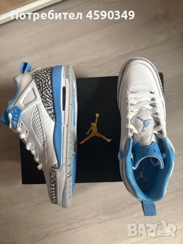 JORDAN SPIZIKE LOW (GS) White/University Blue Shoes Обувки, снимка 5 - Спортни обувки - 52391301