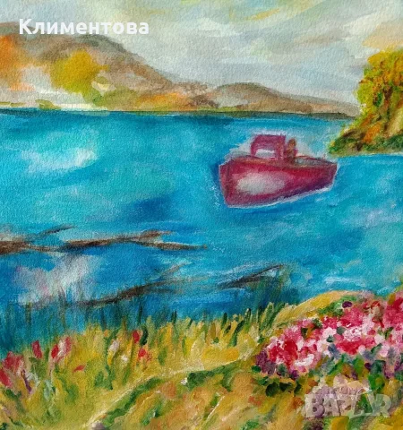 Картина "Синята лагуна", снимка 3 - Картини - 56322581