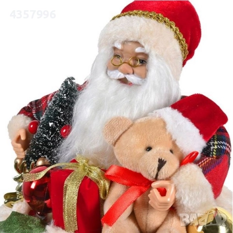 Коледна реалистична фигура Дядо Коледа в чувал с подаръци, снимка 2 - Декорация за дома - 52394683