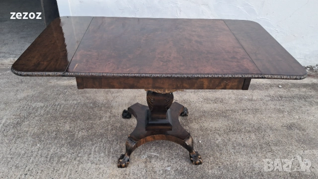 Антикварна маса за карти, снимка 2 - Маси - 53030381