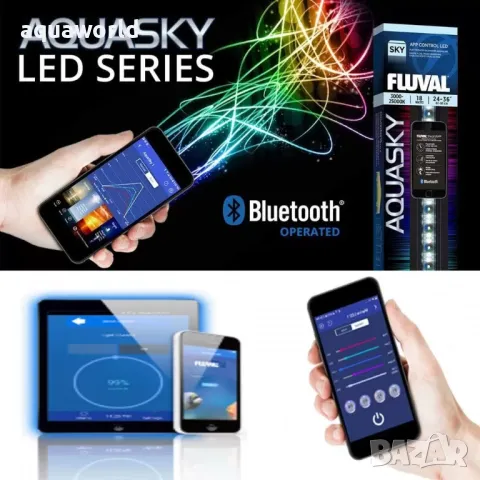 "ПРОМОЦИЯ" LED Осветление Fluval AquaSky LED 2.0 16W 53-83 см. Bluetooth, снимка 3 - Оборудване за аквариуми - 49186039
