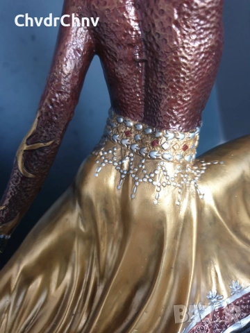 30см-9кг Chiparus статуетка/френска бронзова скулптура/Арт Деко фигура кабаретна танцьорка-балерина, снимка 10 - Статуетки - 52457609