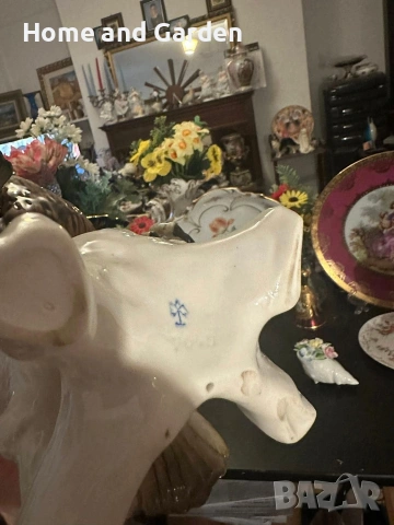 Karl Ens Соколи Volkstedt Германия голяма порцеланова фигура 35 см, снимка 4 - Антикварни и старинни предмети - 54026004