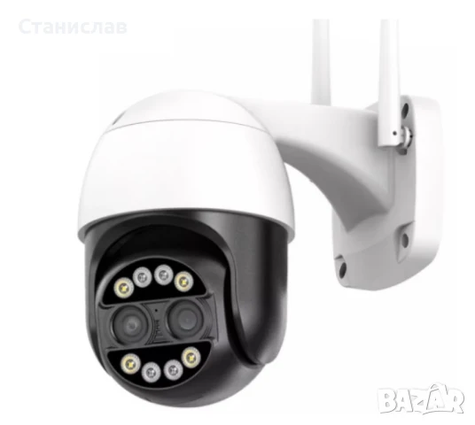 Двойна безжична 8MPX въртяща се камера за наблюдение 8 пъти zoom, снимка 1