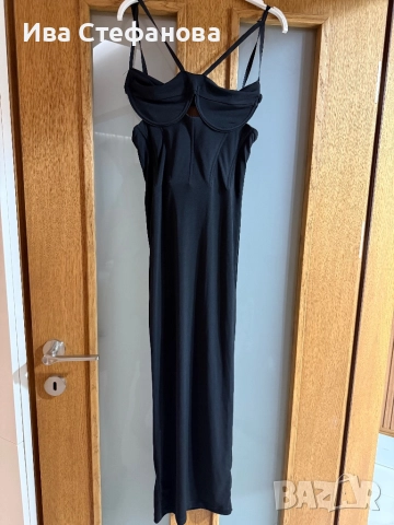 Нова черна еластична парти коктейлна официална рокля тип корсет миди midi дължна , снимка 3 - Рокли - 52721899