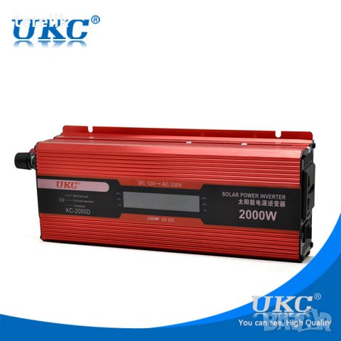 Ново ИНВЕРТОРИ UKC 2000W с дисплей -12V или 24v /220V, Промоция, снимка 3 - Аксесоари и консумативи - 39418456