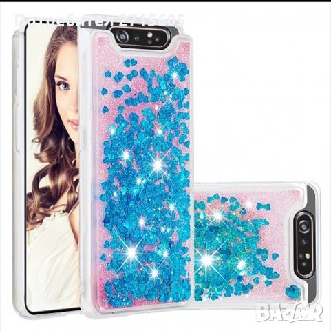  Samsung Galaxy A80 /Samsung Galaxy A90 Силиконов воден гръб с брокат , снимка 3 - Калъфи, кейсове - 29887469