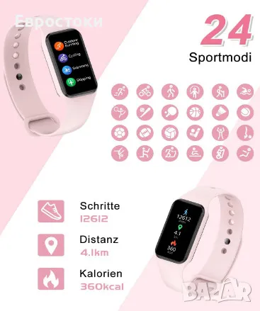 Смарт часовник IOWODO, монитор на здраве, фитнес тракер, снимка 3 - Смарт гривни - 47308140