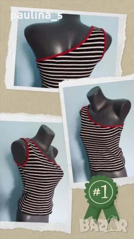 Три различни броя / Еластичен памучен потник с открити рамене , снимка 7 - Потници - 14633047