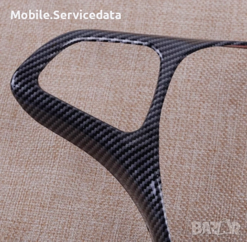 Декоративен панел за волан с въглеродна текстура (carbon fiber), подходящ за Mercedes C-Class W205 и, снимка 3 - Аксесоари и консумативи - 52426882