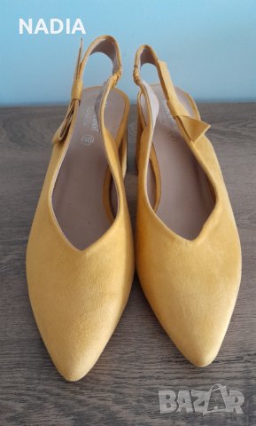 Обувки цвят горчица, снимка 3 - Дамски обувки на ток - 39475300