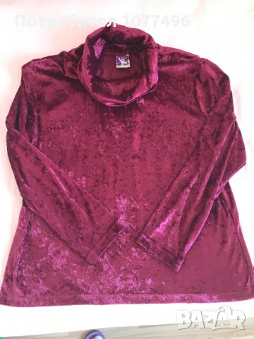 Нова Дамска Плюшена Блуза с поло яка, с дълъг ръкав , снимка 6 - Блузи с дълъг ръкав и пуловери - 27091198