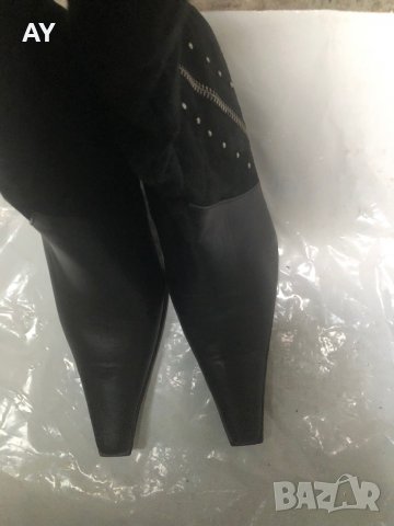 Дамски ботуши естествен велур и естествена кожа, снимка 4 - Дамски ботуши - 34879043