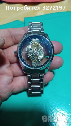 Луксозен,моден,кух кварцов часовник Скелет,неръждаема  стомана, снимка 6 - Мъжки - 44805077