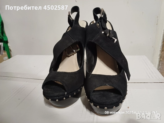 Обувки с 14 см ток, снимка 10 - Дамски обувки на ток - 52988633