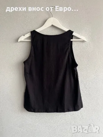 New Look черен дамски потник със сърца и пайети, снимка 2 - Потници - 49603161