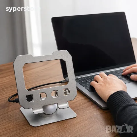 Стойка за таблет за бюро Digital One SP01487 P3, метална сгъваема, универсална 4-16"