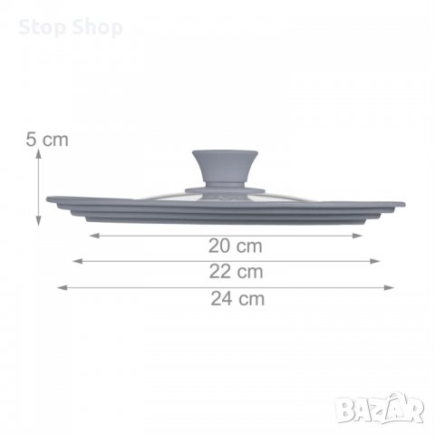 Капак за тенджера 20-24 см със 20-24 см със силиконов ръб, снимка 4 - Съдове за готвене - 40072544
