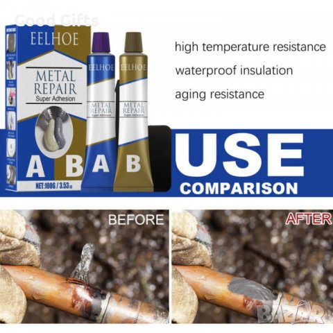 ДВУКОМПОНЕНТНО ЛЕПИЛО ЗА МЕТАЛ И ПЛАСТМАСА METAL REPAIR, снимка 2 - Други инструменти - 38174518