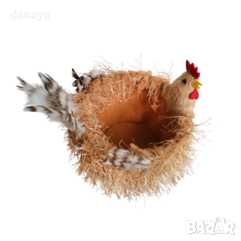 6516 Пухен великденски панер Кокошка, 13 см, снимка 4 - Декорация за дома - 53913574