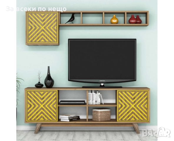 ТВ комплект Касандра 2 - цвят орех-жълт Код P1755, снимка 4 - Други - 52980553