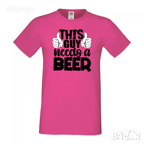 Мъжка тениска This Guy Needs Beer,Бира,Бирфест,Beerfest,Подарък,Изненада,Рожден Ден, снимка 6 - Тениски - 36389287