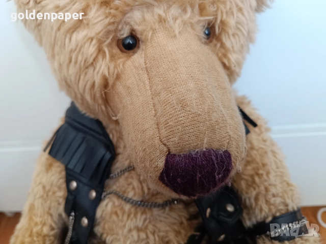 Плюшен мечок Моторджия 45 см употребяван с износване по кожата, снимка 3 - Колекции - 52129015