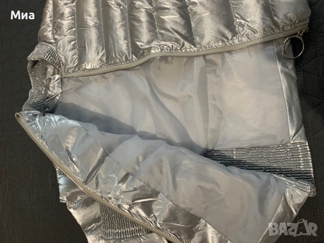 Дамско яке бомбър сребрист цвят, снимка 3 - Якета - 39648235