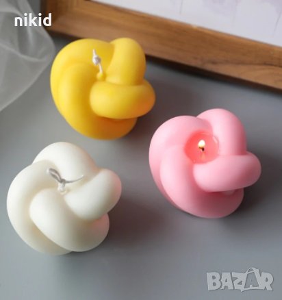 3D възел сплетени въжета силиконов молд форма шоколад гипс свещ смола украса декор свещ, снимка 2 - Форми - 34161779