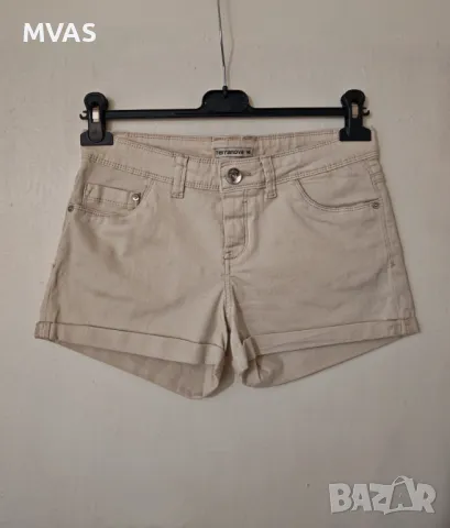 Нови - 35% светло бежови къси дамски панталонки/дънки М размер