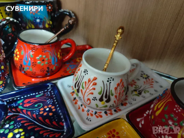 Турски чашки за кафе с чинийки, снимка 12 - Чаши - 47589991