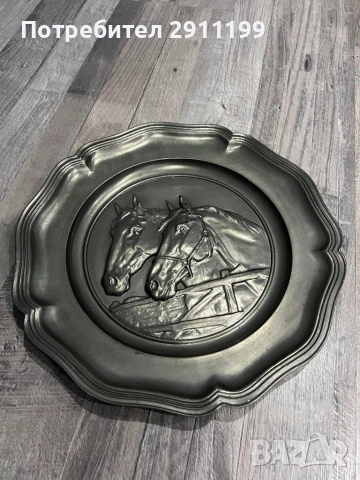 Антикварна метална чиния , снимка 3 - Антикварни и старинни предмети - 52097657