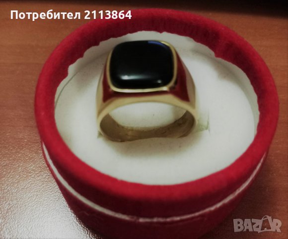 Златист и сребрист мъжки пръстен от полирана стомана, снимка 5 - Пръстени - 39317444