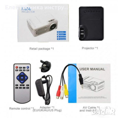 Мини видео проектор Led Projector ARD 814, снимка 3 - Плейъри, домашно кино, прожектори - 44465703