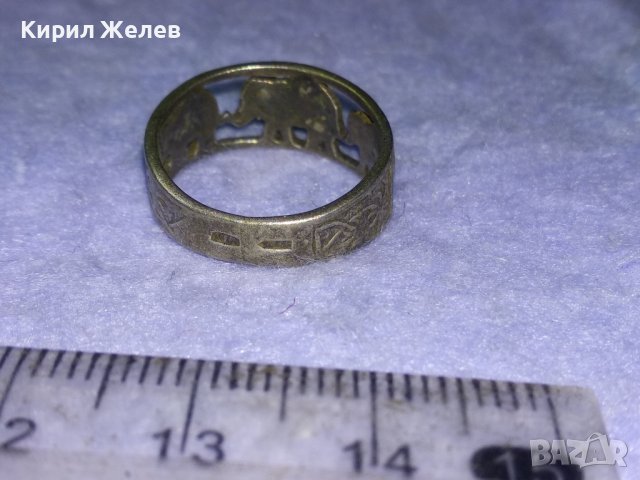 СТАРИНЕН СРЕБЪРЕН РЯДЪК ПРЪСТЕН с 3 СЛОНЧЕТА ОКСИДИРАНО СРЕБРО IXAC 925 АВТОРСКА РЪЧНА РАБОТА 40001, снимка 14 - Антикварни и старинни предмети - 42762987