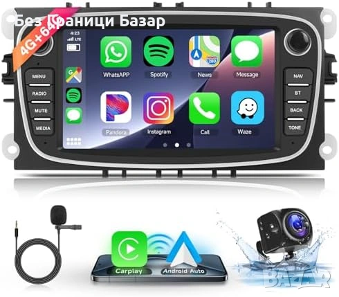 Нова Android 13 мултимедия за Ford Focus Mondeo 4GB 64GB CarPlay за кола