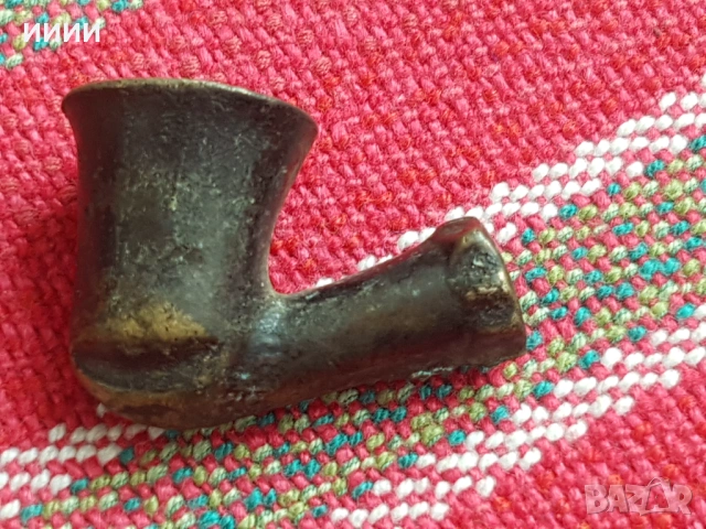 Османска бронзова лула 3, снимка 2 - Антикварни и старинни предмети - 53927278