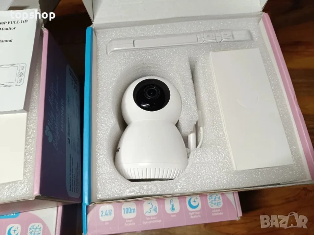 ПРОМОЦИЯ Sainlogic видео бебефон с камера, 1080P FHD LCD, дневен и нощен режим, снимка 11 - Бебефони - 50525536