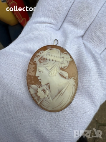 Стара сребърнa брошка / висулка - "Камея".   №7634, снимка 9 - Колиета, медальони, синджири - 52500791