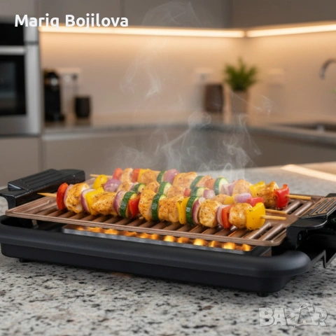 Бездимна скара Oliver Voltz OV51015N – 1200W, незалепваща плоча 37.8×25см