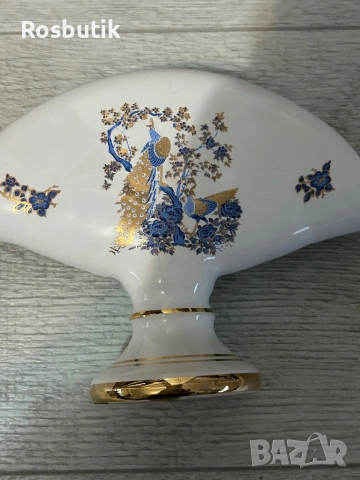 Старинен гръцки порцеланов салфетник с 24 к злато , снимка 3 - Колекции - 53348241