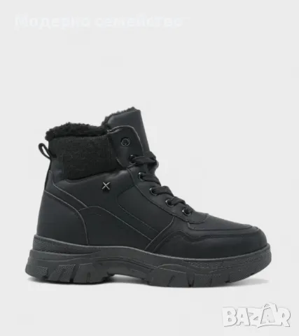 Зимни дамски боти в черно с топла вата 