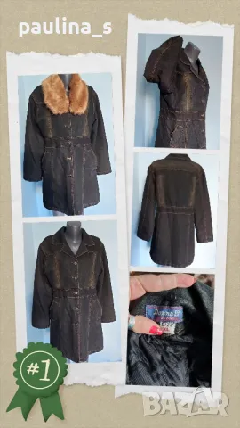 Кадифено манто / палто / тренч "Three hearts❤️❤️❤️" by Marks & Spencer / голям размер , снимка 11 - Палта, манта - 15476206