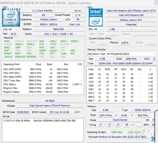 +Гаранция! Лаптоп hp ProBook 430 G6 Intel Core i3-8145U / 8GB RAM / 256GB SSD, снимка 13 - Лаптопи за работа - 52534711