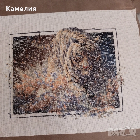 Ушит гоблен Бяла мълния, снимка 3 - Гоблени - 55853844